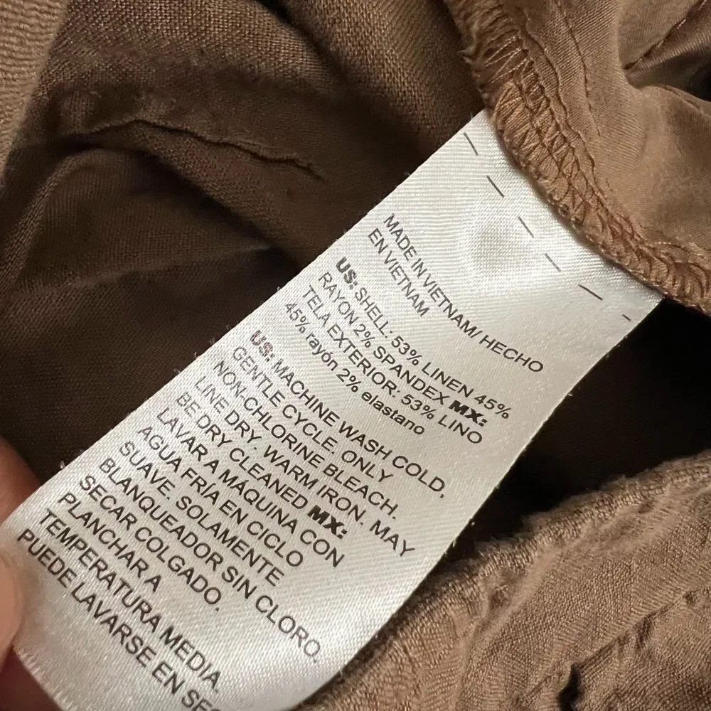 Chico’s Linen Blend Camel Pull On Pants - Picture 8 of 14